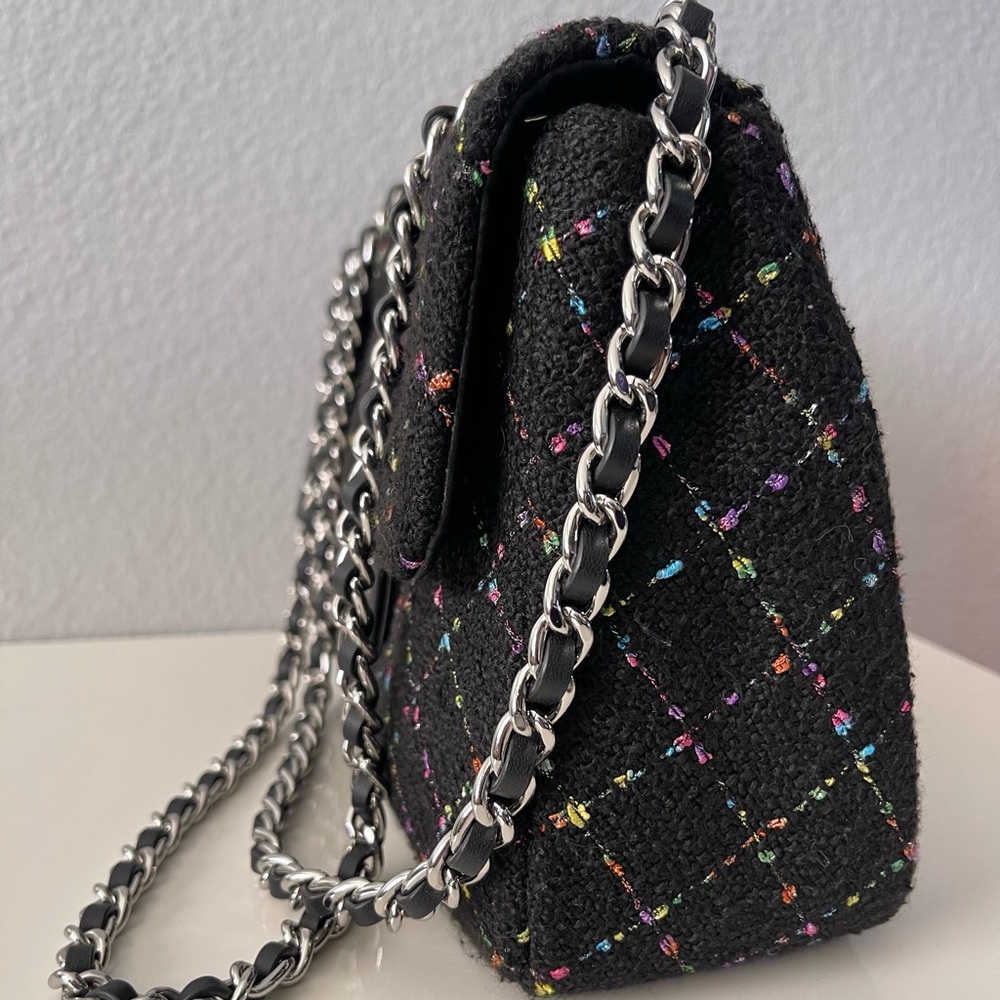 Karl Lagerfeld Black Multicolor Quilted Shoulder Bag - Picture 4 of 11